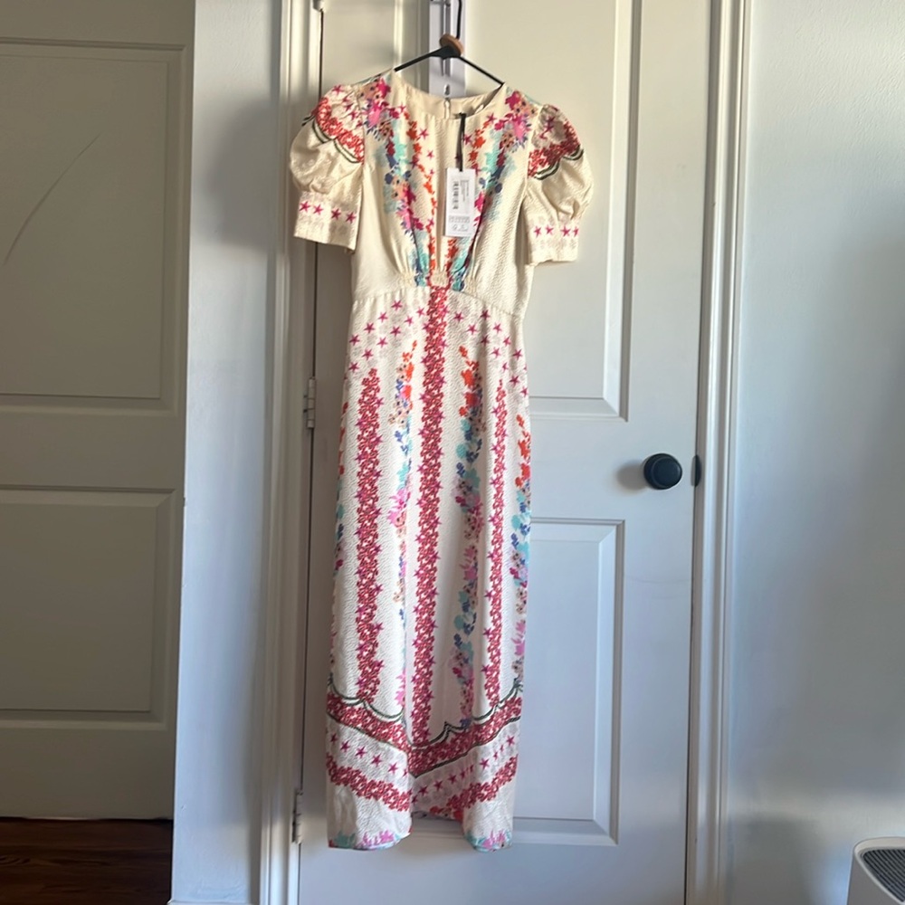 SALONI Dotty Stamped Satin Dress